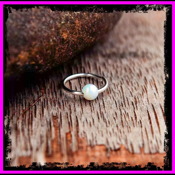 ‼️RELISTED‼️ Retro Titanium Opal Nose Ring Nostril Hoop - Picture 2 of 10